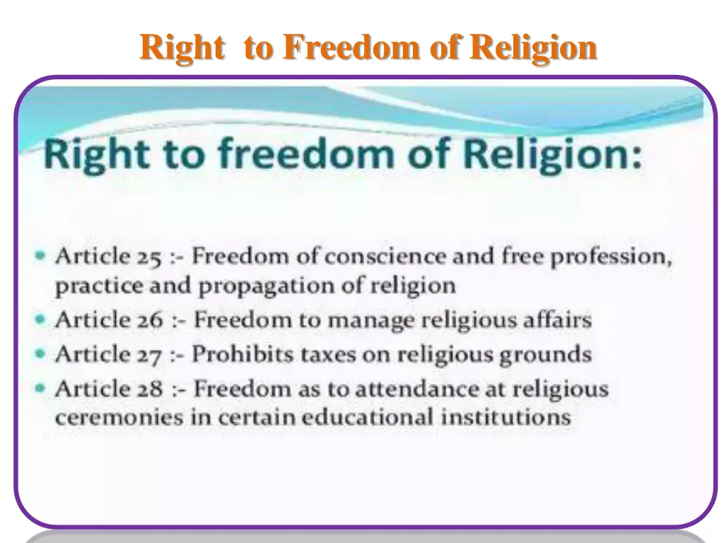 right to freedom of religion