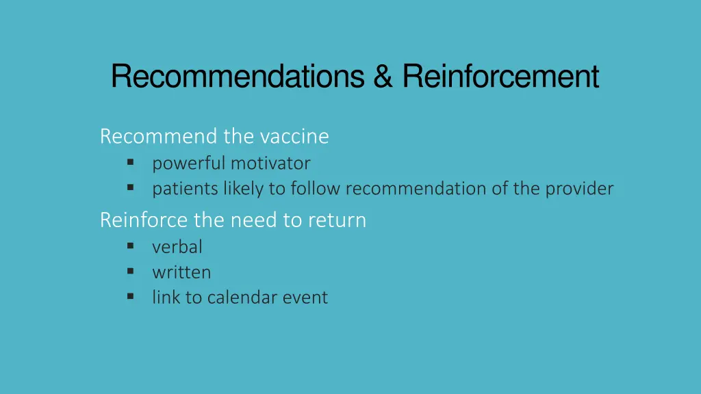 recommendations reinforcement