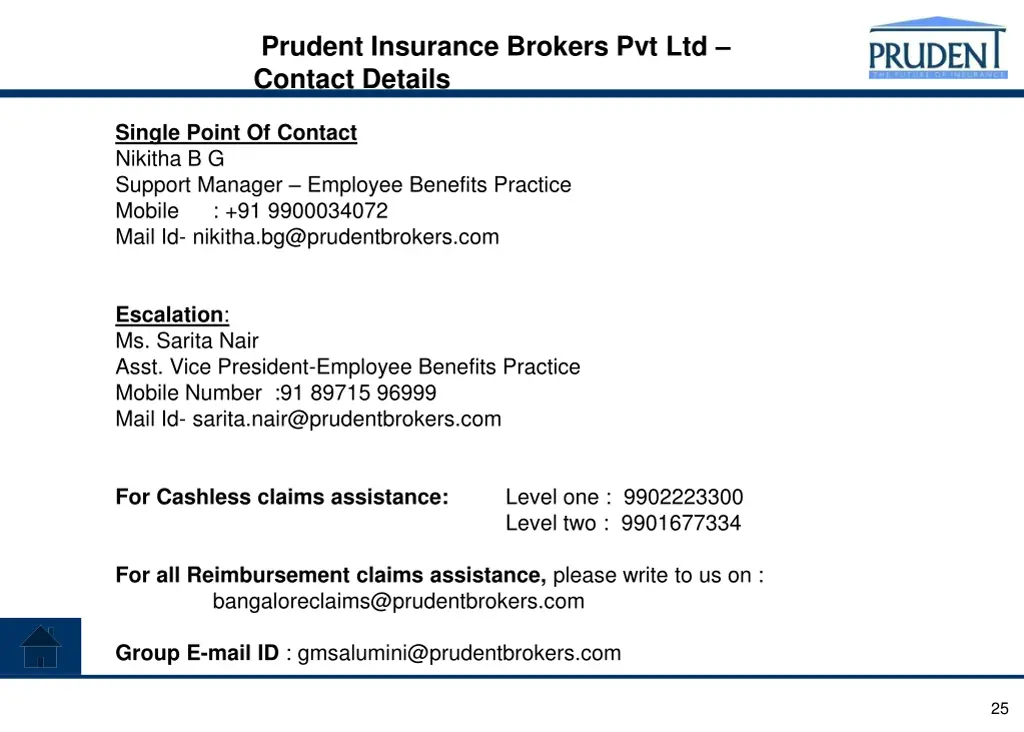 prudent insurance brokers pvt ltd contact details
