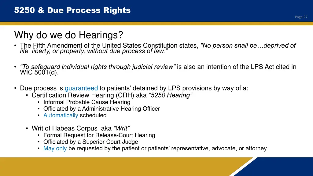 5250 due process rights