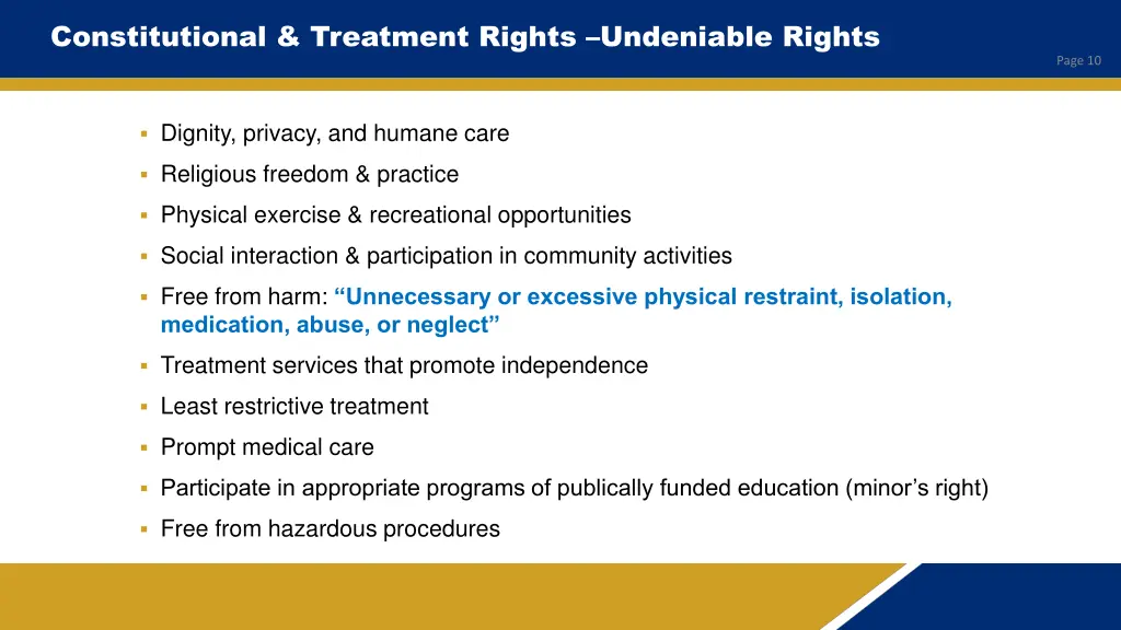 constitutional treatment rights undeniable rights