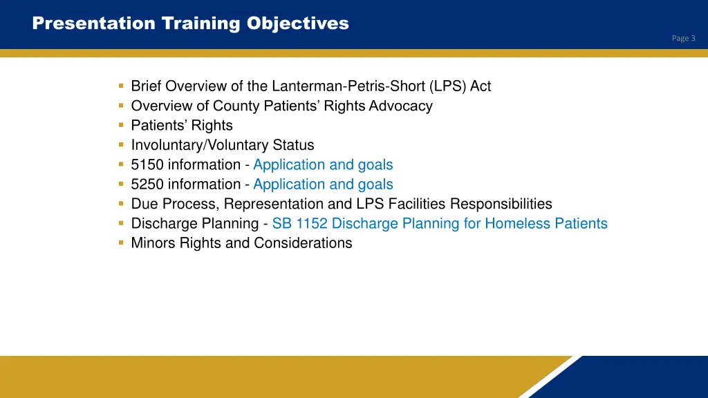 presentation training objectives