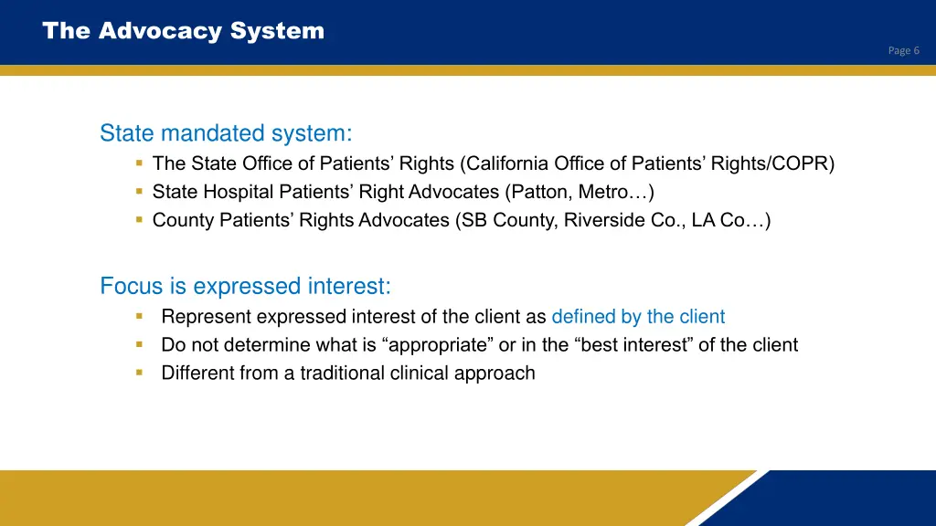 the advocacy system