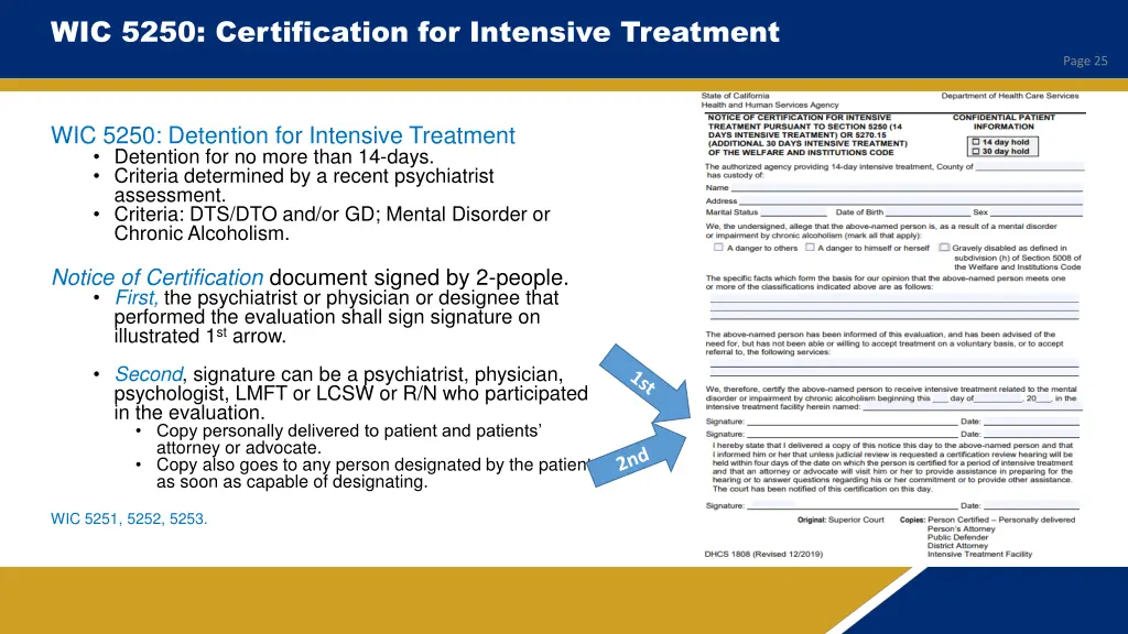 wic 5250 certification for intensive treatment