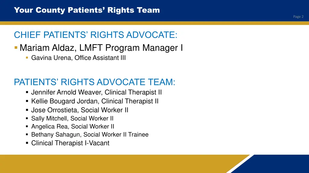 your county patients rights team