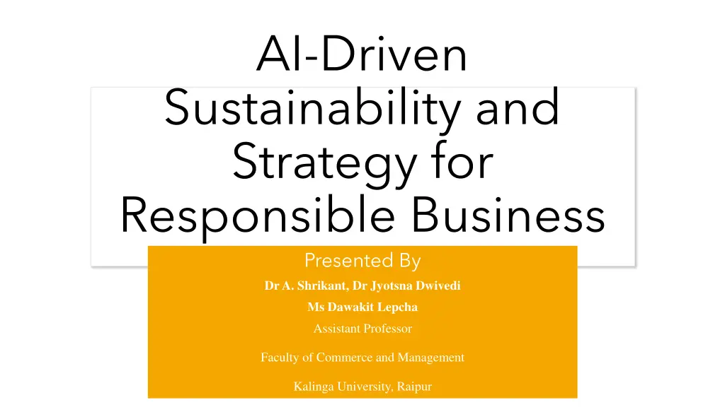 ai driven sustainability and strategy