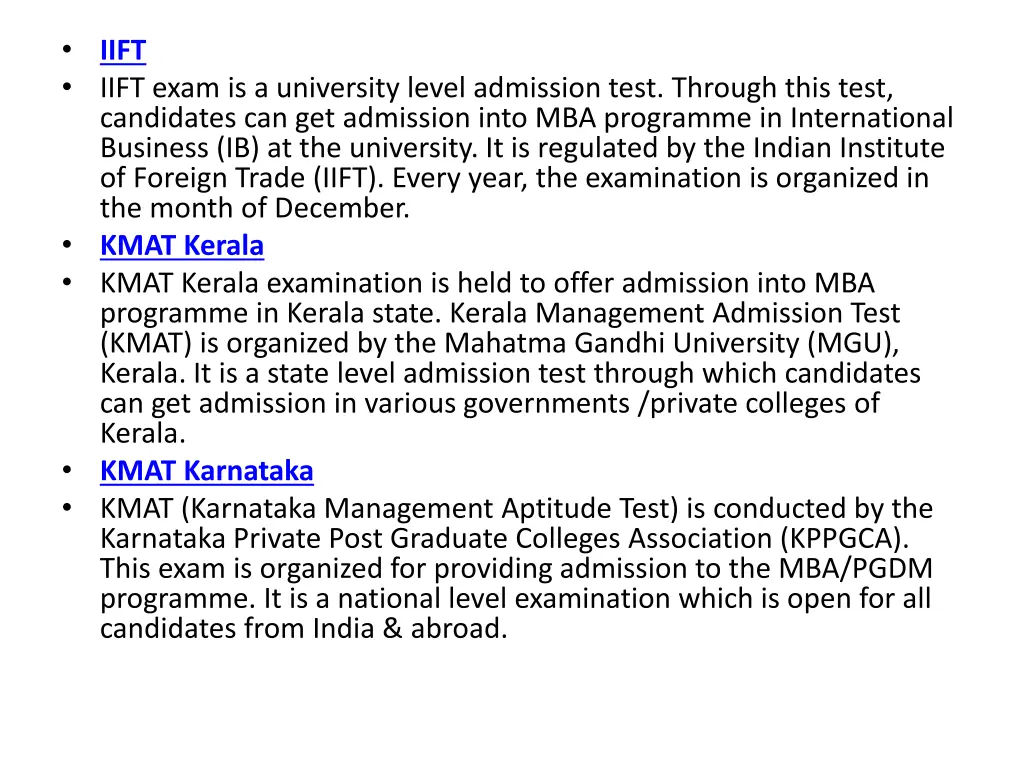 iift iift exam is a university level admission