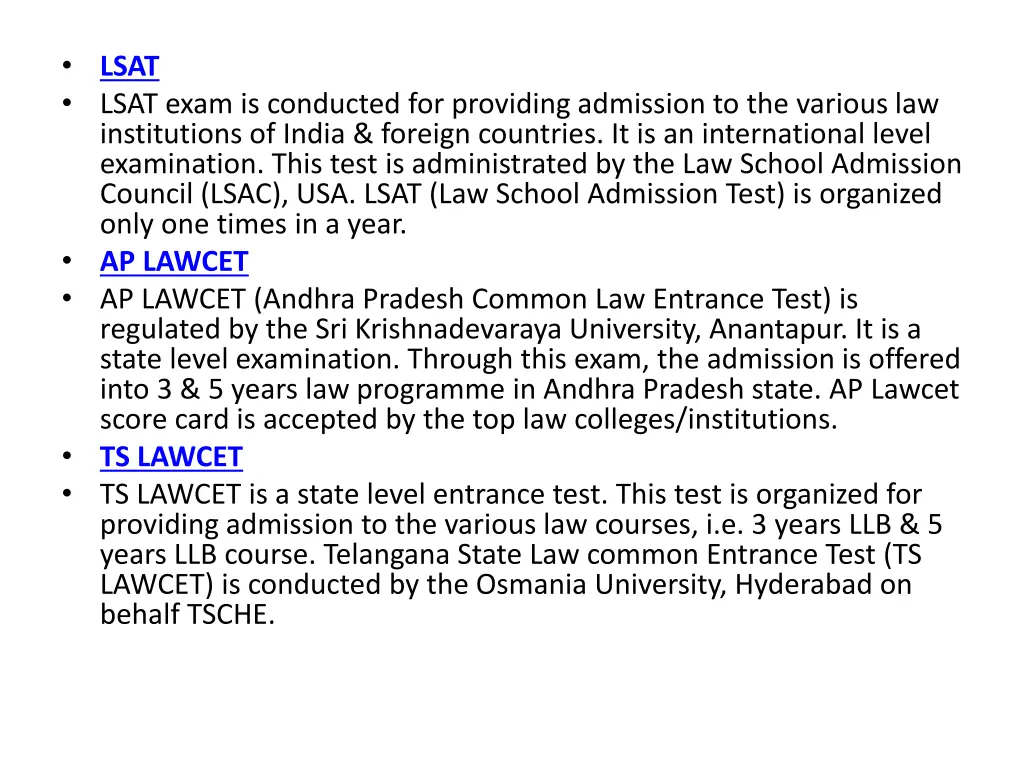 lsat lsat exam is conducted for providing