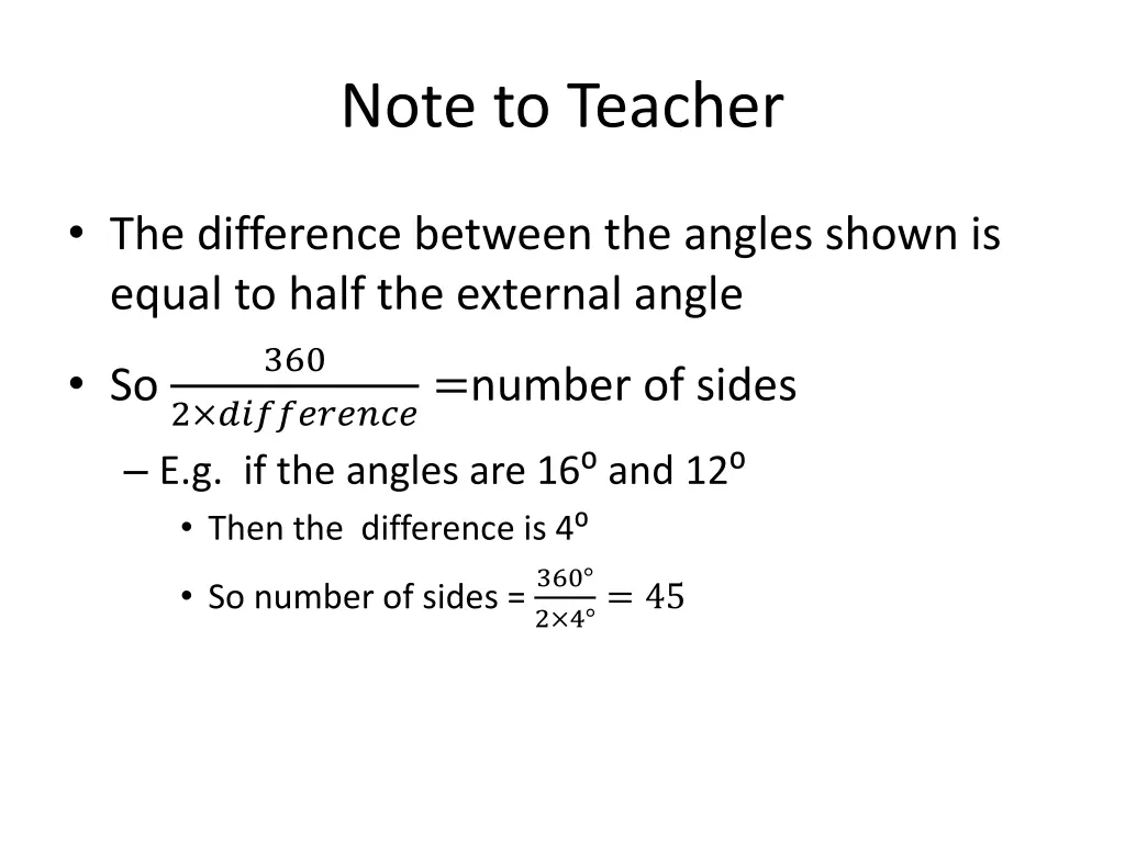 note to teacher