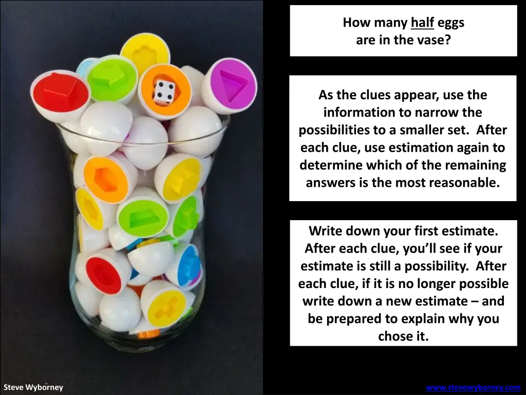 how many half eggs are in the vase 2
