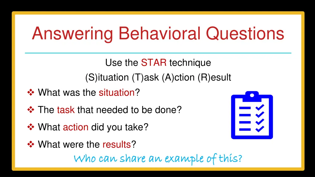 answering behavioral questions