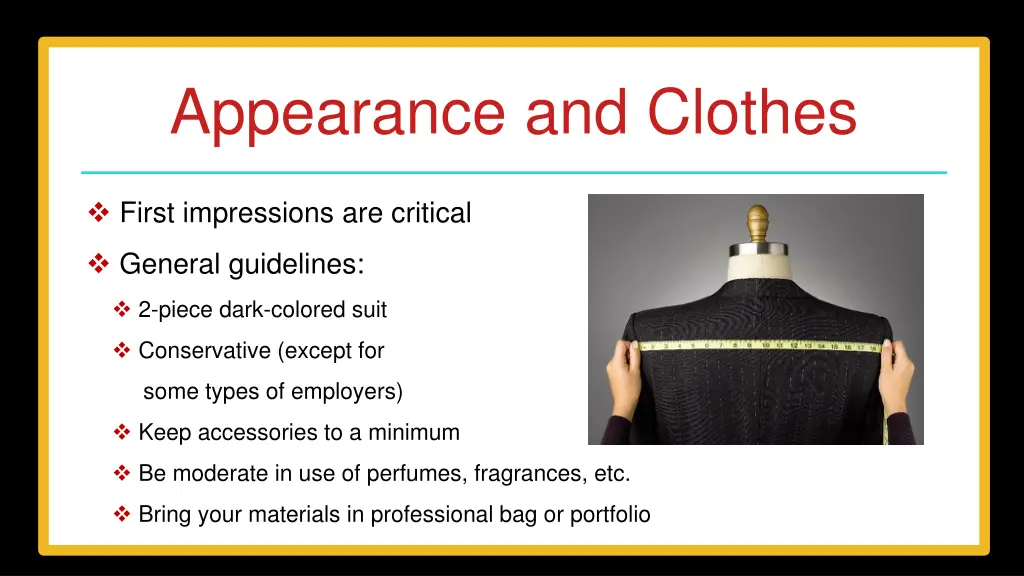 appearance and clothes