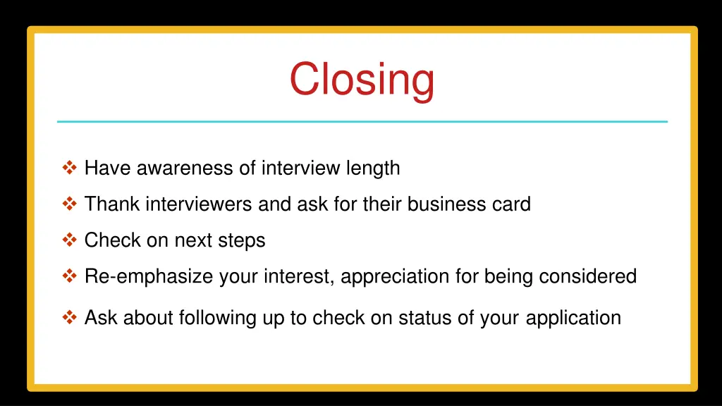 closing