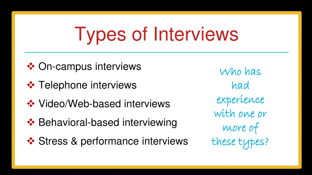 types of interviews