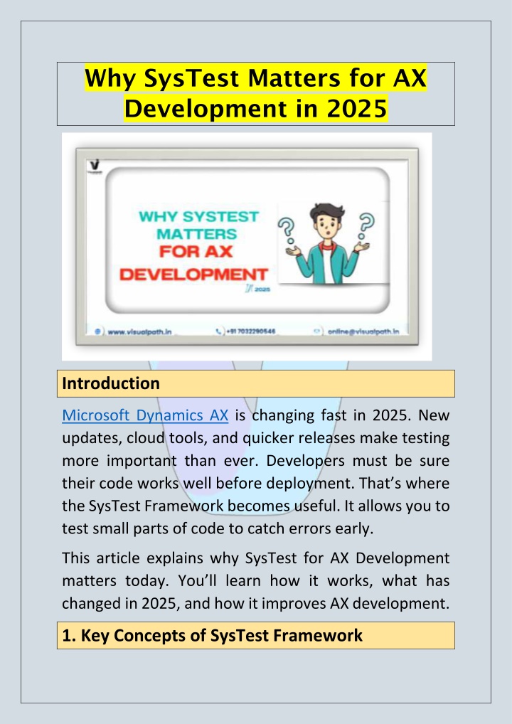 why systest matters for ax development in 2025