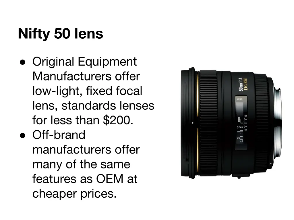 nifty 50 lens