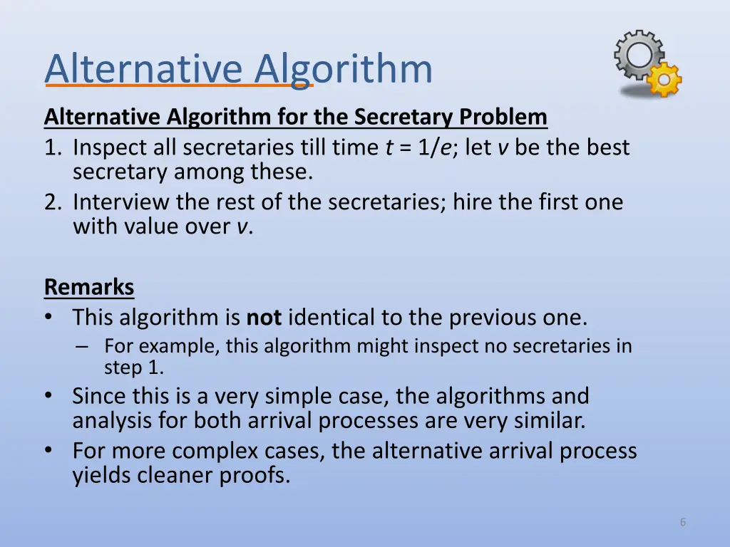 alternative algorithm alternative algorithm