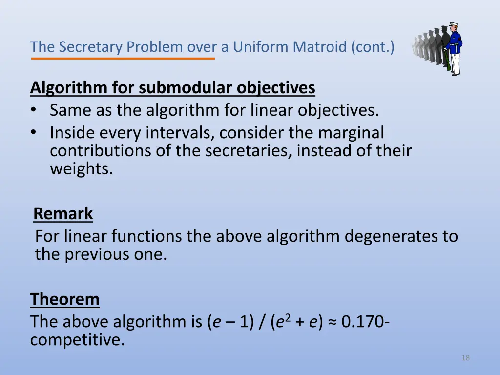 the secretary problem over a uniform matroid cont 2