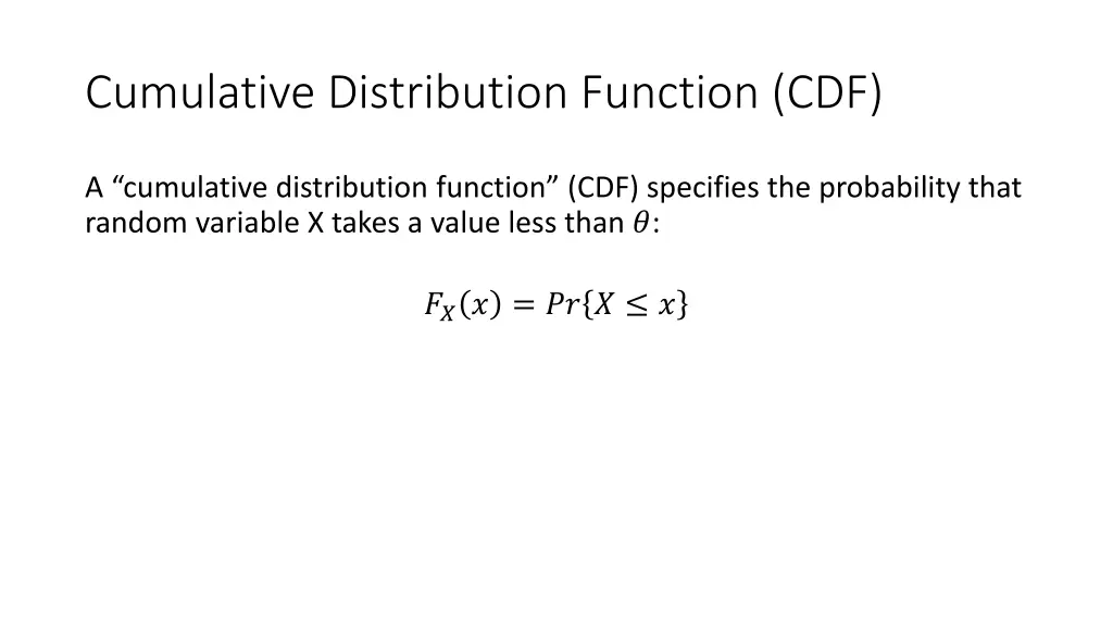 cumulative distribution function cdf