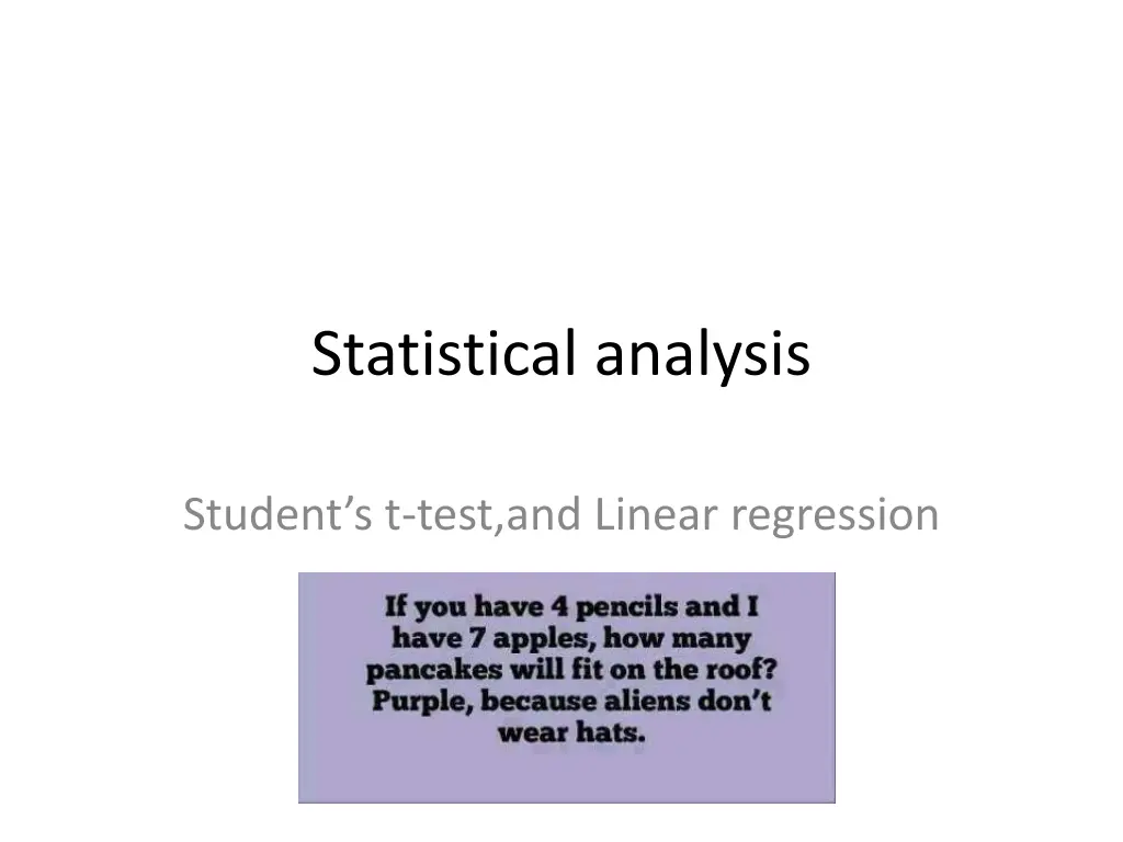 statistical analysis