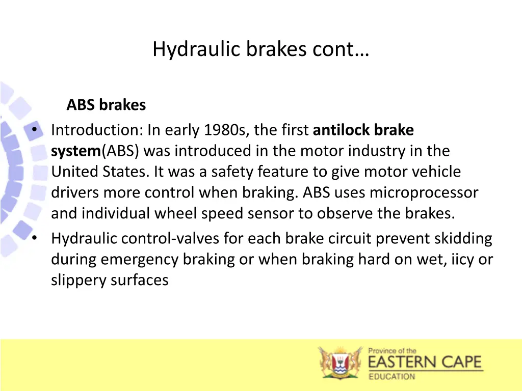 hydraulic brakes cont 8