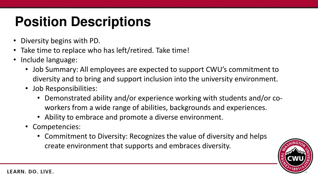 position descriptions