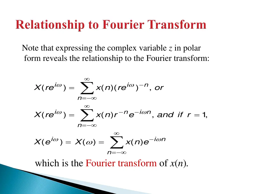note that expressing the complex variable