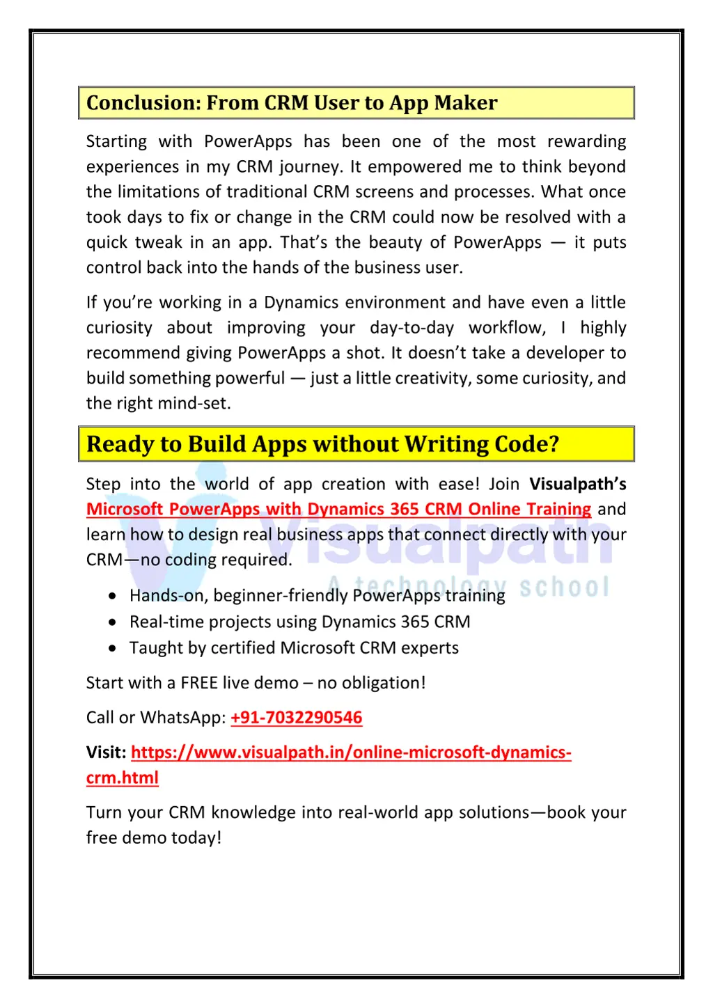conclusion from crm user to app maker