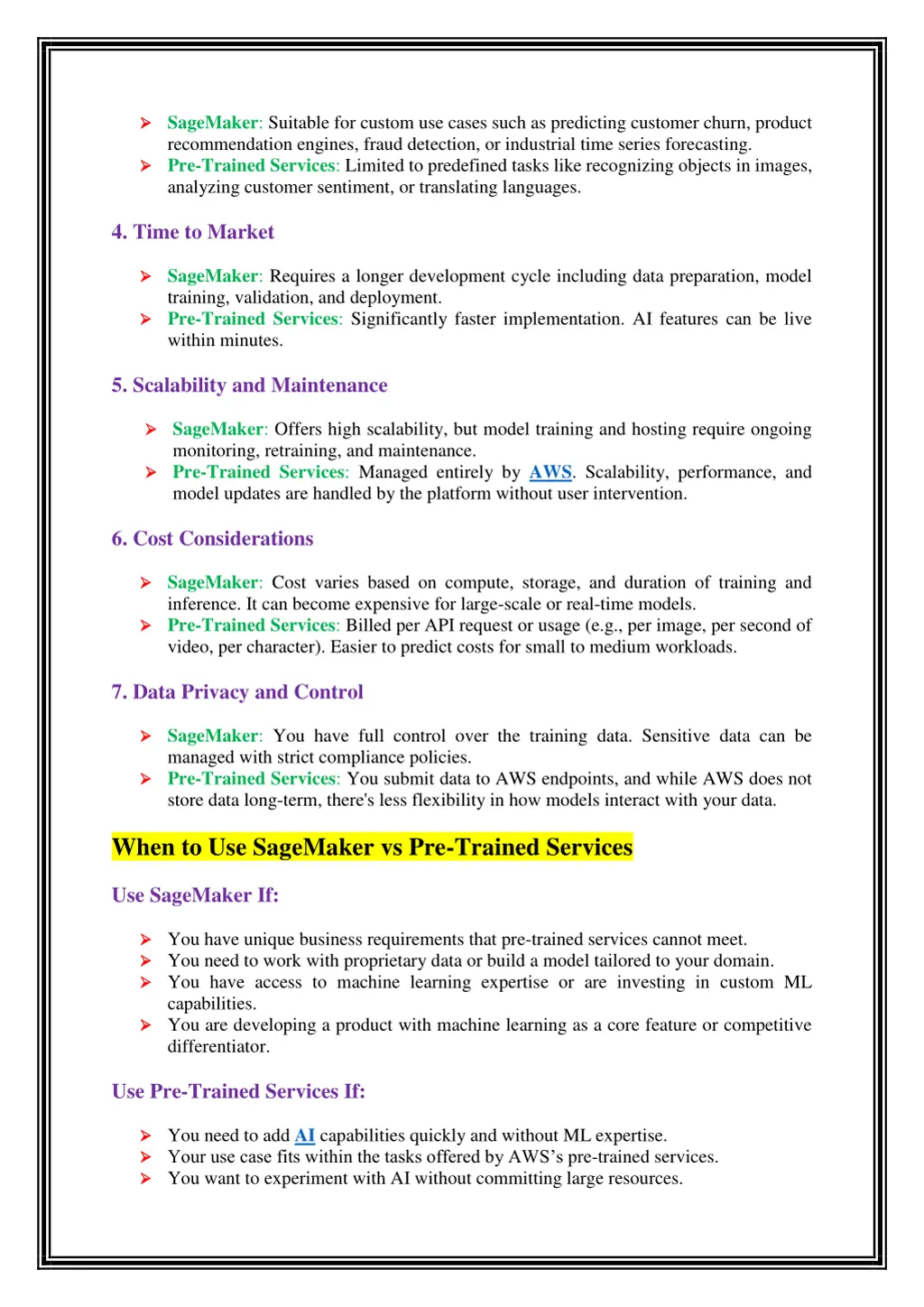 sagemaker suitable for custom use cases such