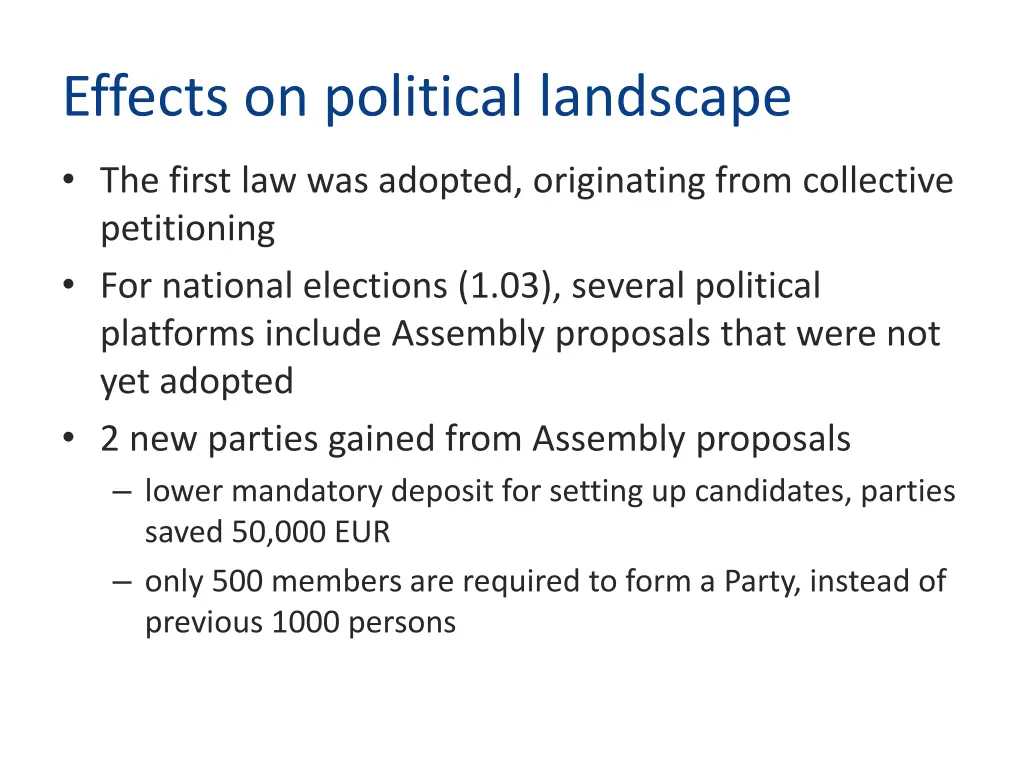 effects on political landscape