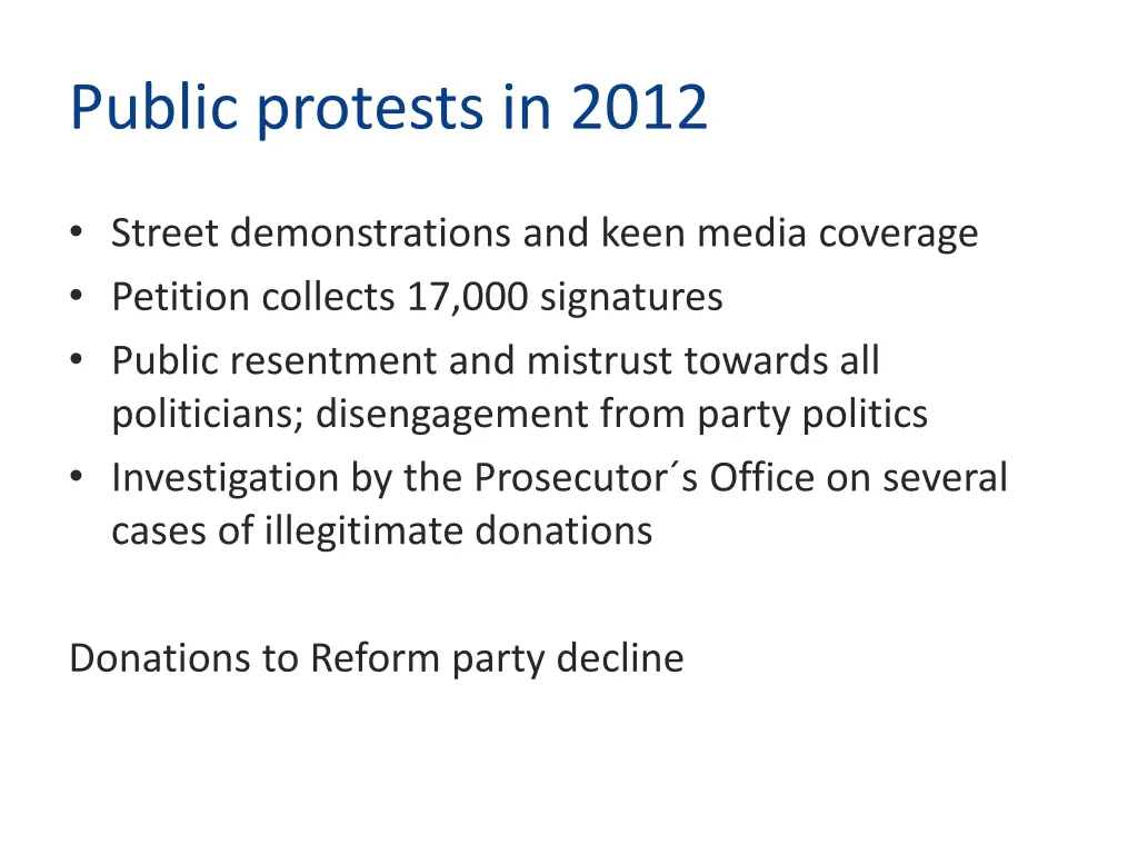 public protests in 2012