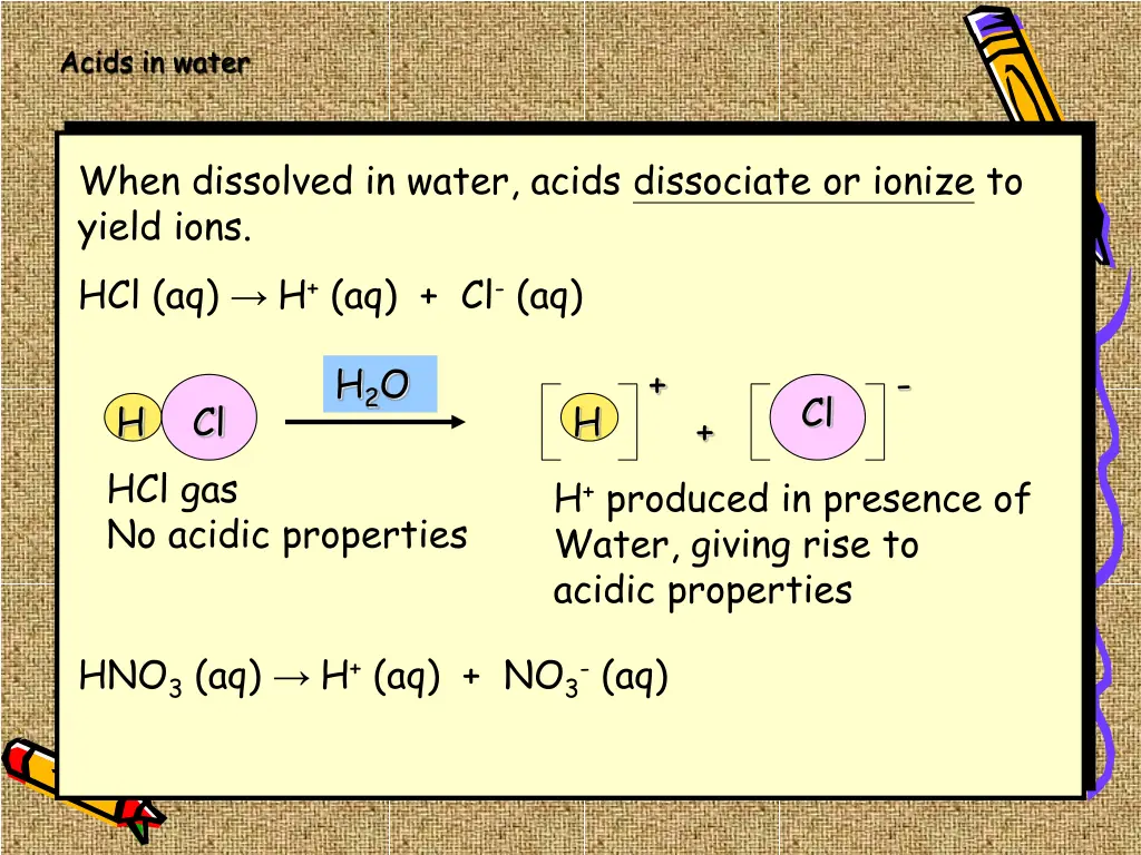 acids in water