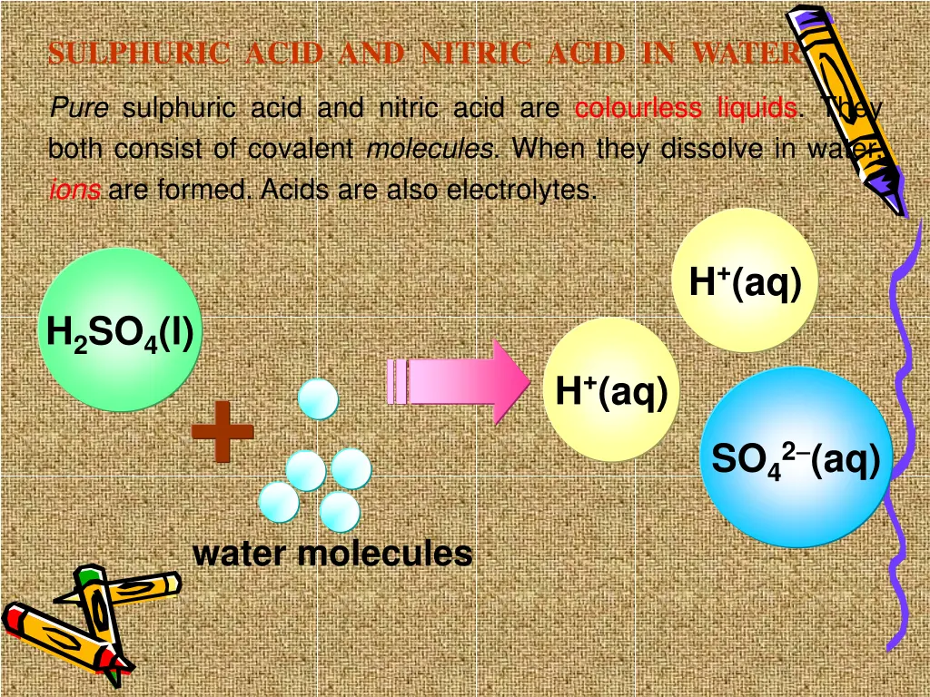 sulphuric acid and nitric acid in water