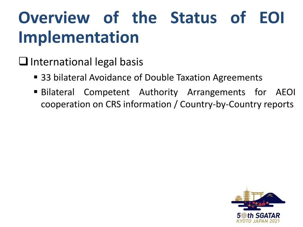overview of the status of eoi implementation 1