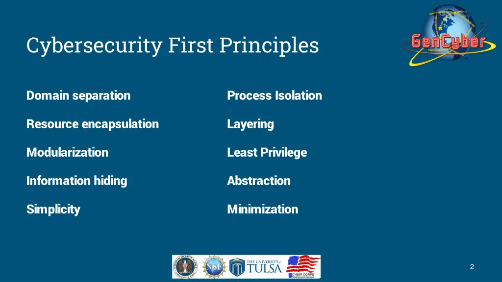 cybersecurity first principles