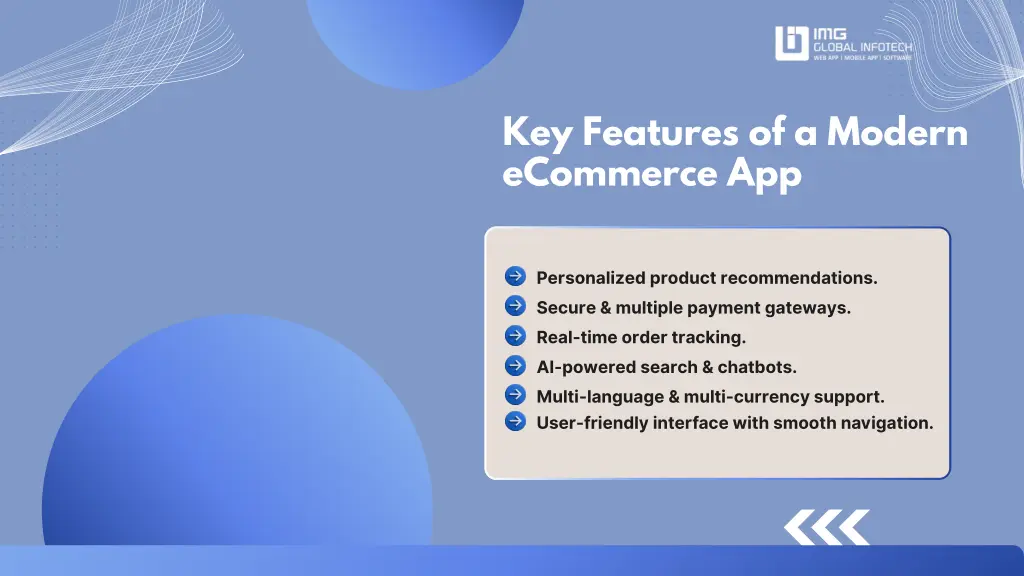key features of a modern ecommerce app