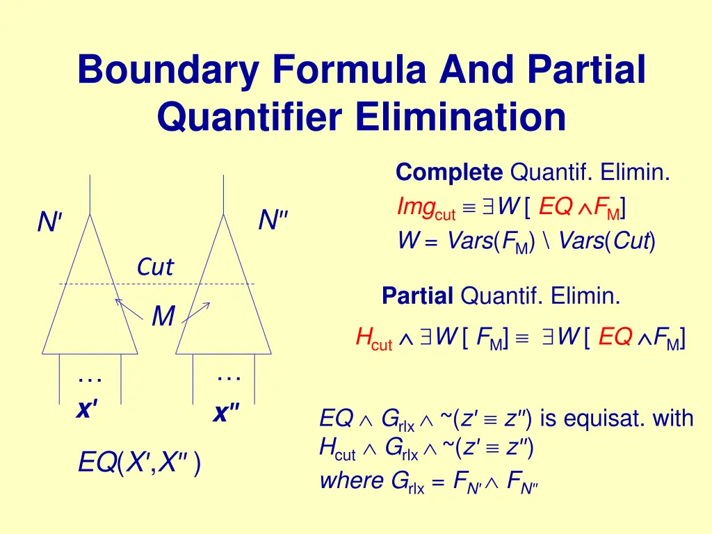 boundary formula and partial quantifier
