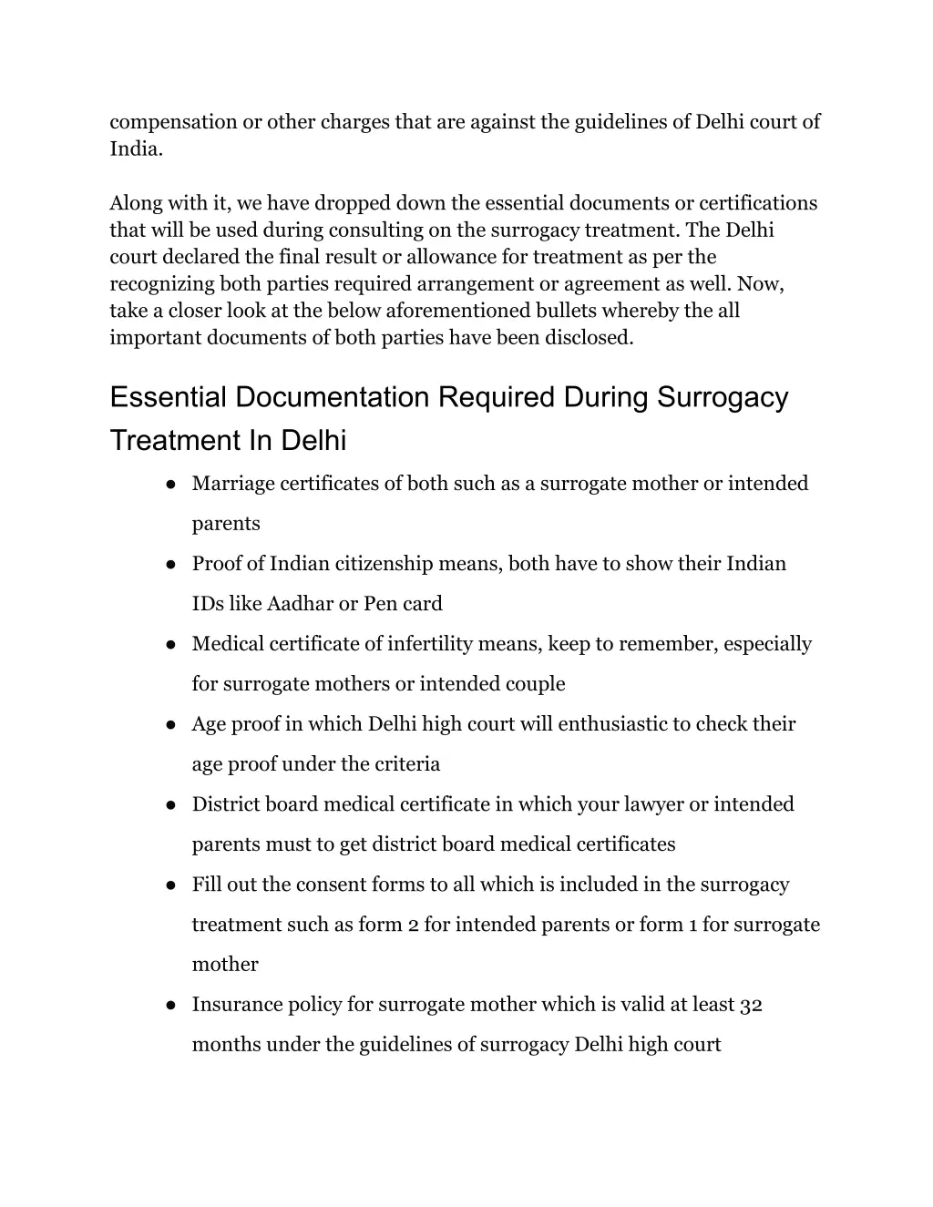 compensation or other charges that are against