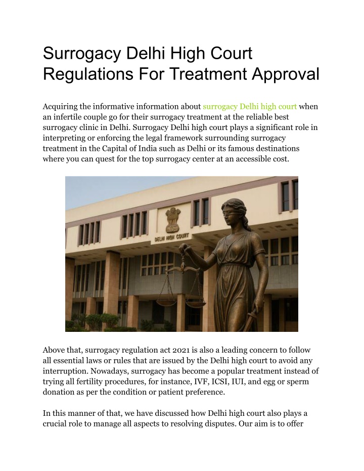 surrogacy delhi high court regulations