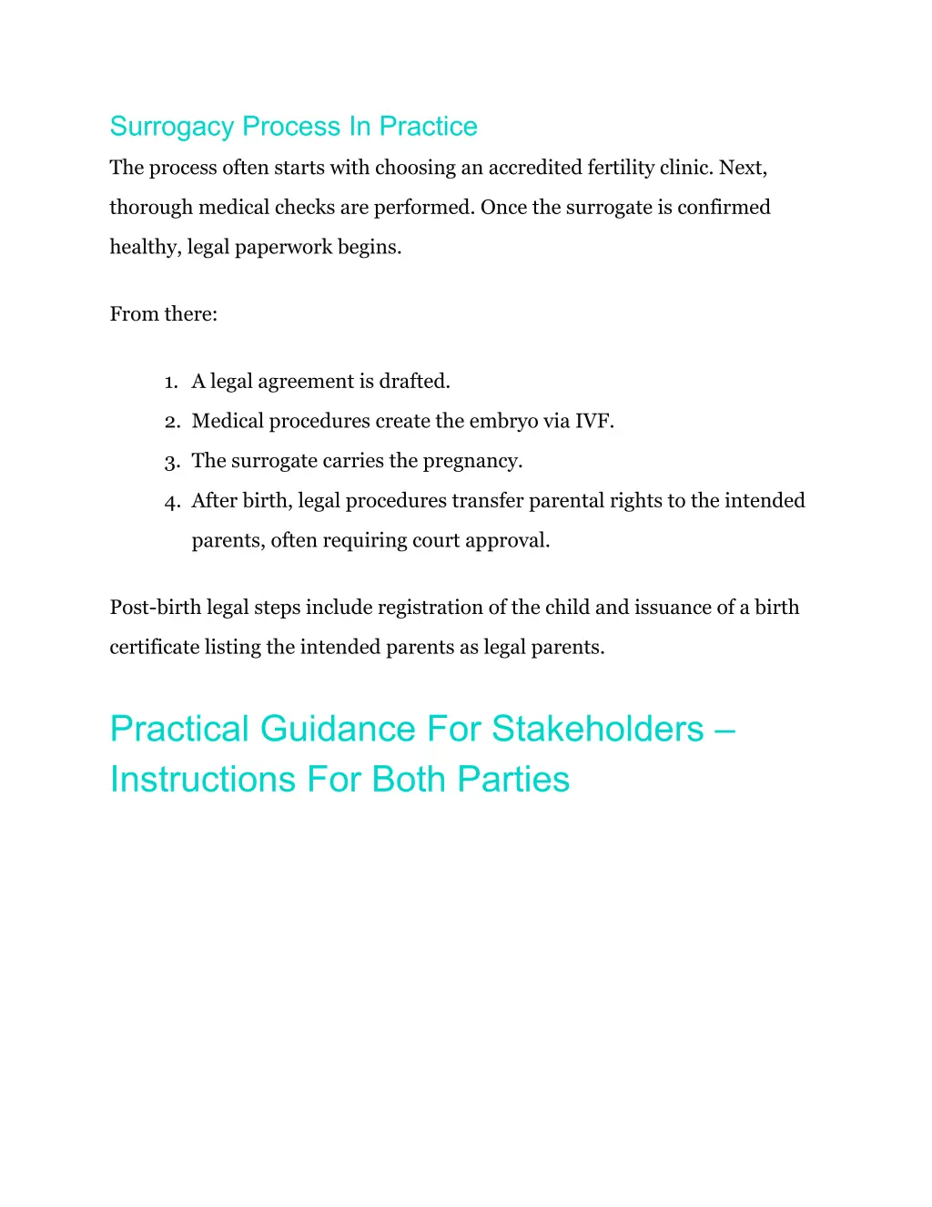 surrogacy process in practice
