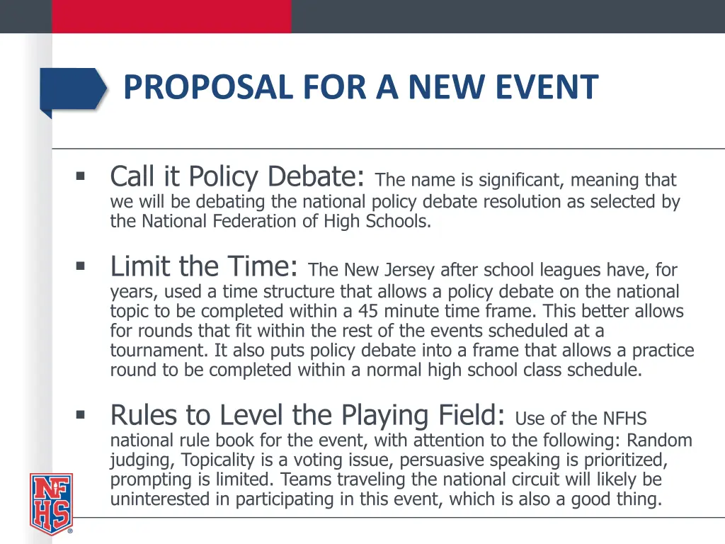 proposal for a new event