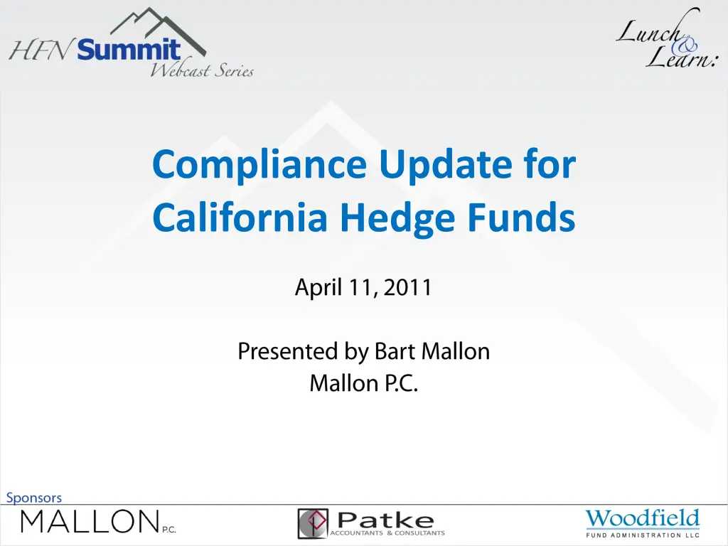 compliance update for california hedge funds