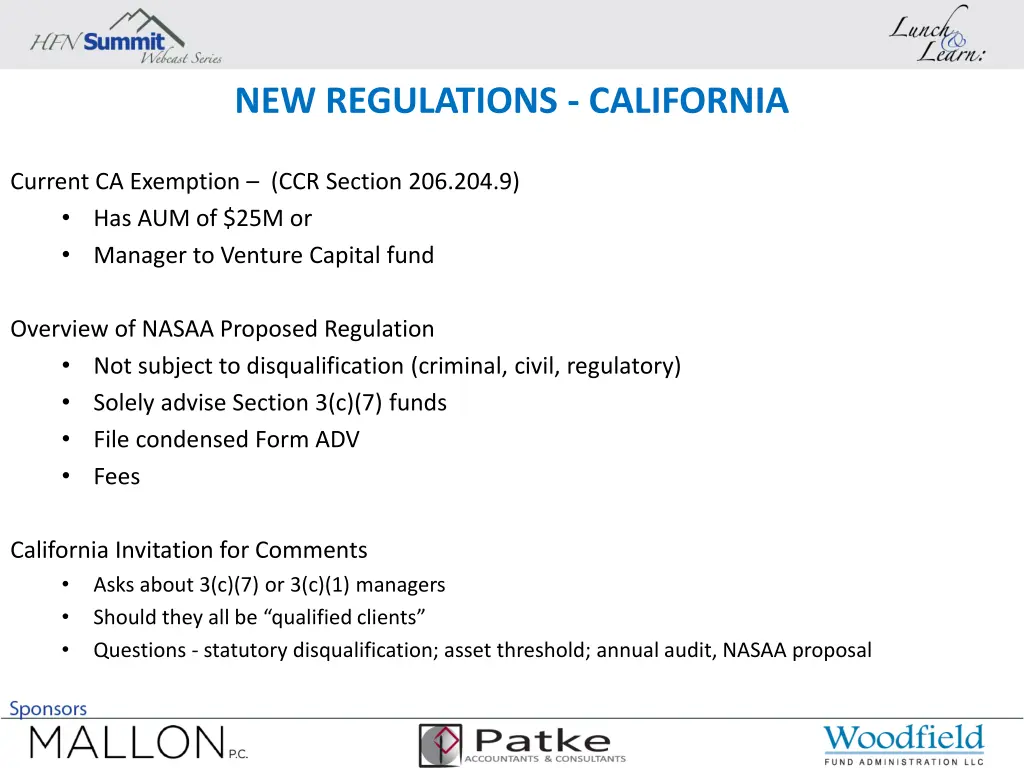 new regulations california
