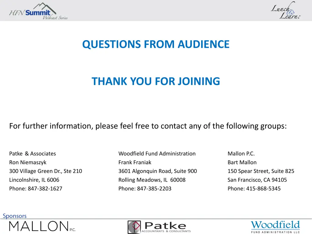 questions from audience
