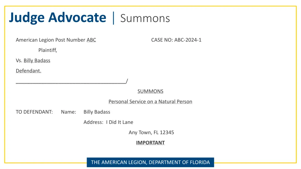 judge advocate summons