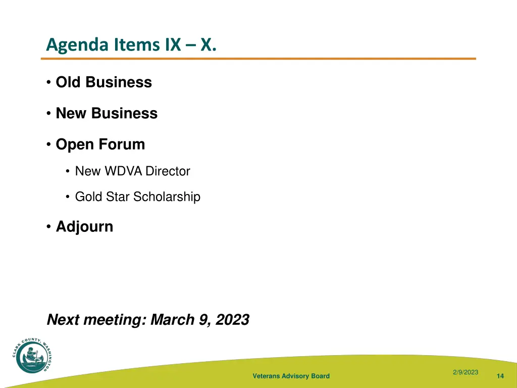 agenda items ix x