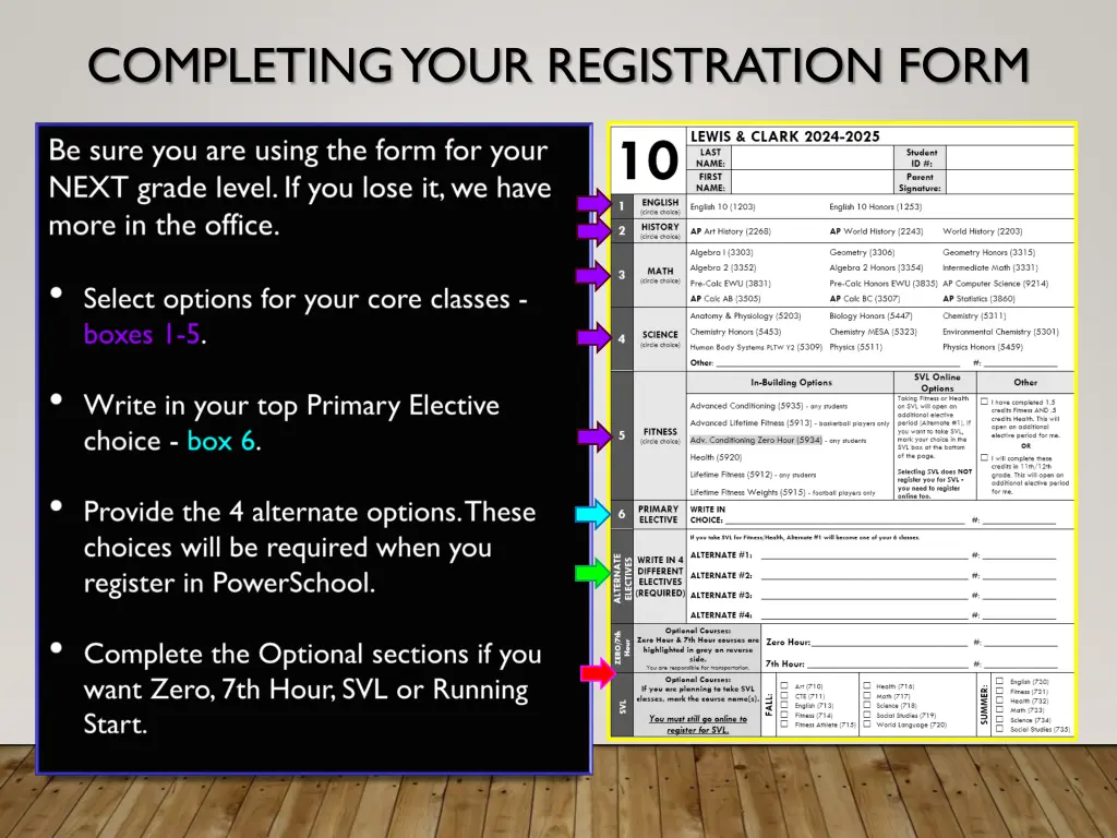 completing your registration form