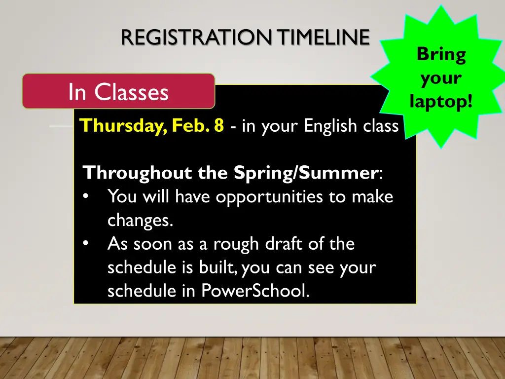 registration timeline