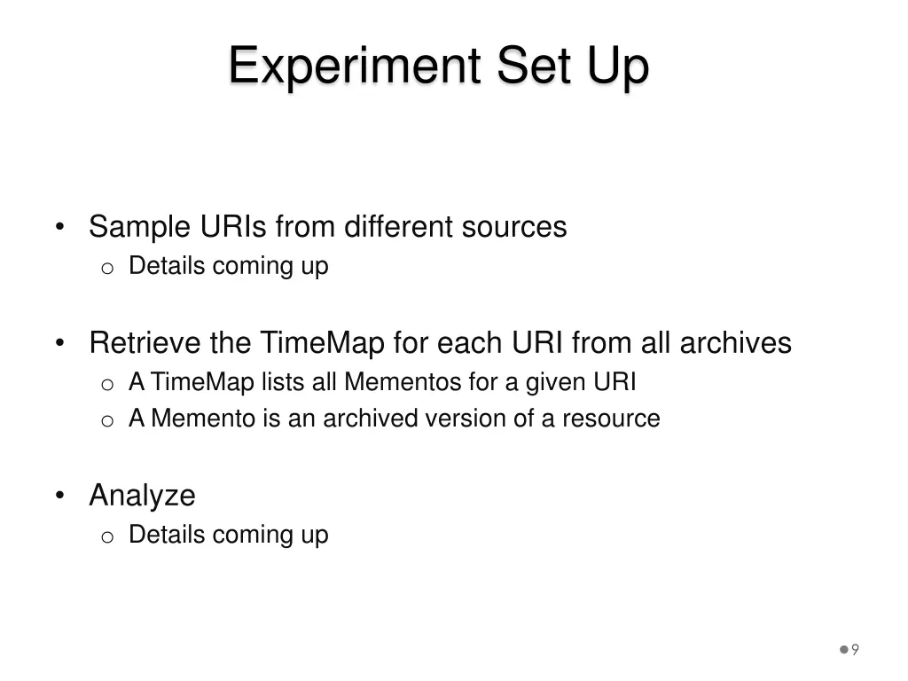 experiment set up