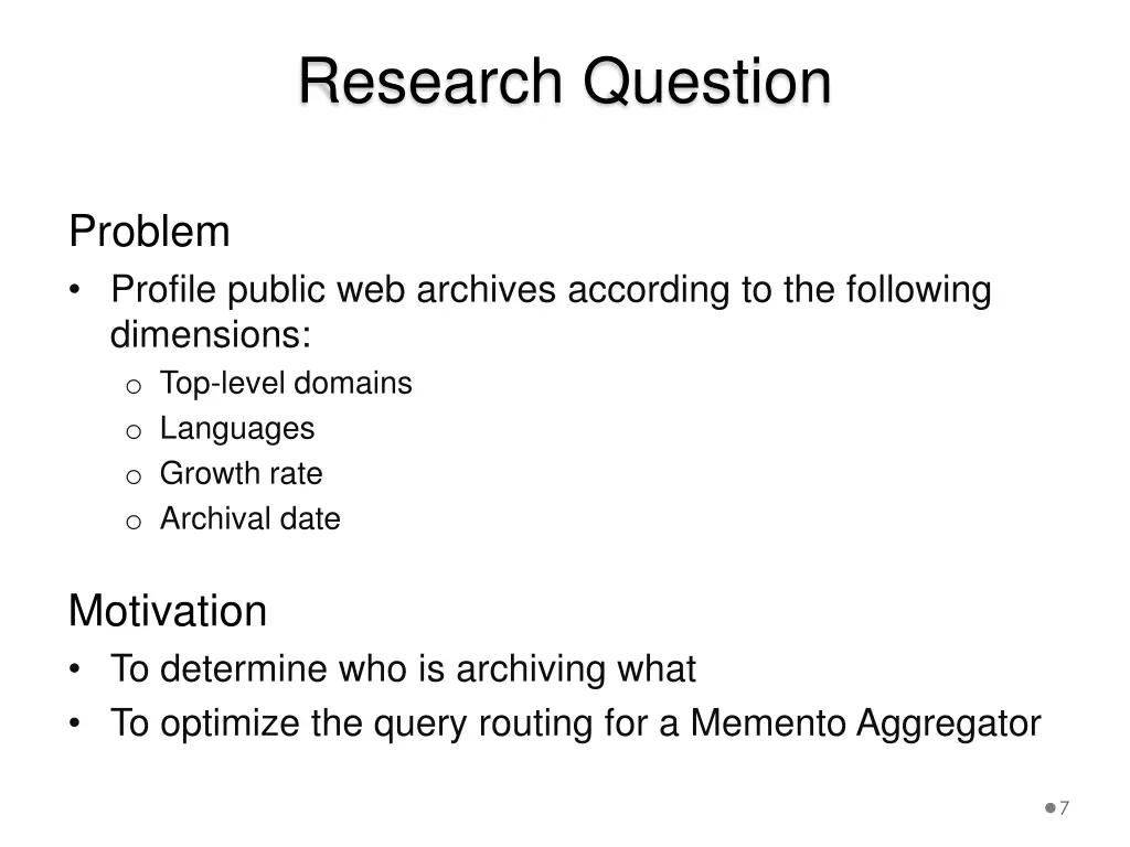 research question